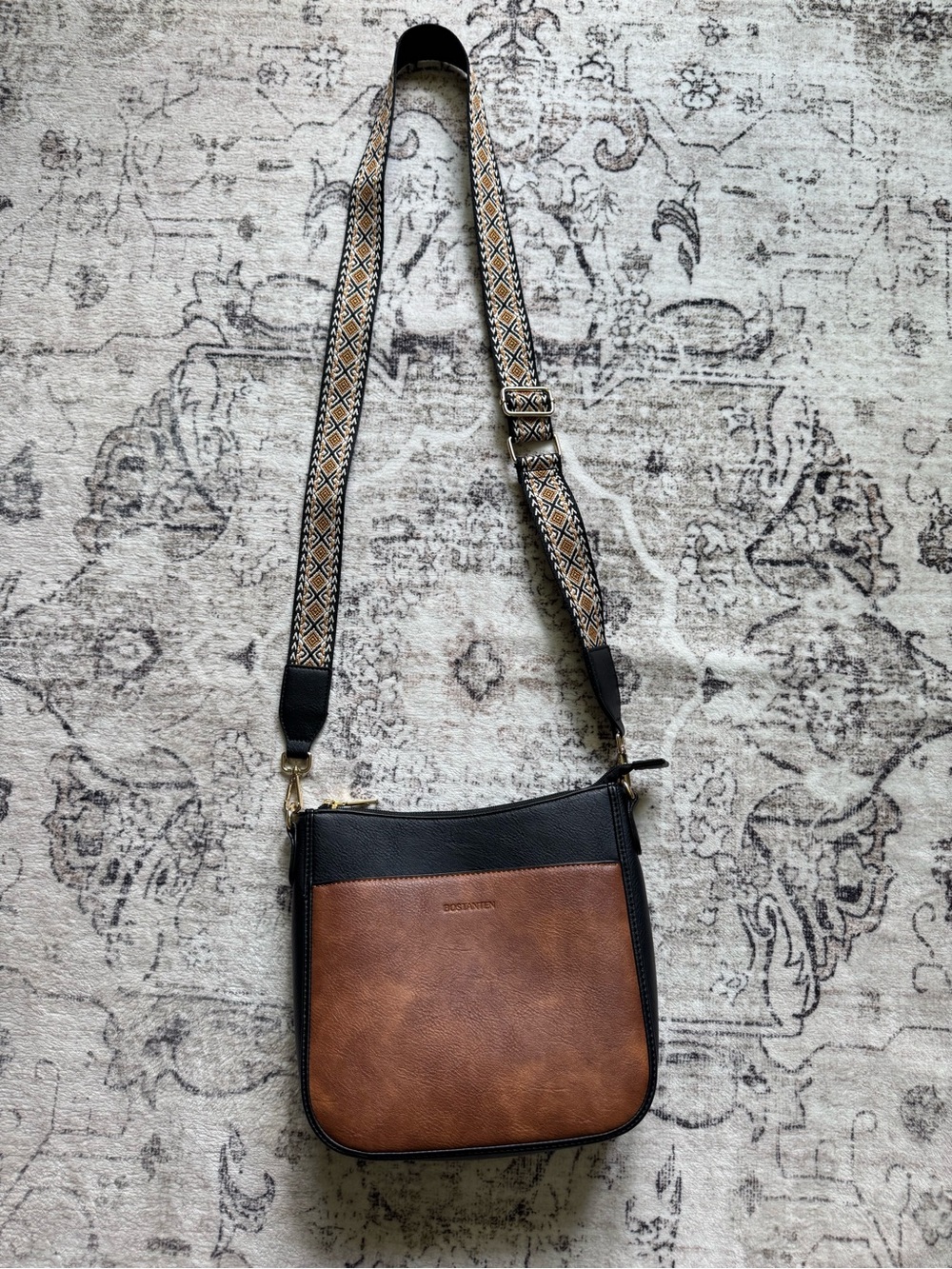 Brown and Black leather Purse NWOT